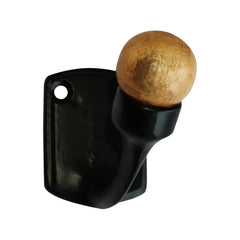Sturdy and Stylish Wall Hooks, Black & Natural, Wood & Iron