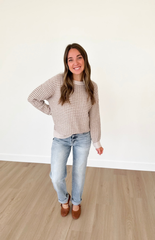 Taupe/Tan Striped Knit Sweater