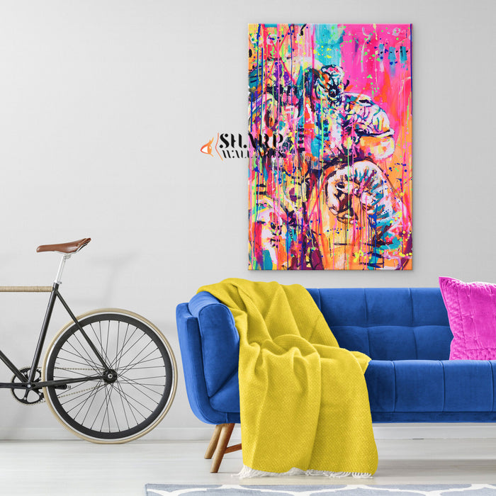 Thinking Monkey Abstract Canvas Wall Art