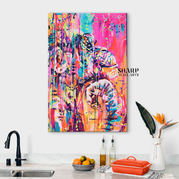 Thinking Monkey Abstract Canvas Wall Art
