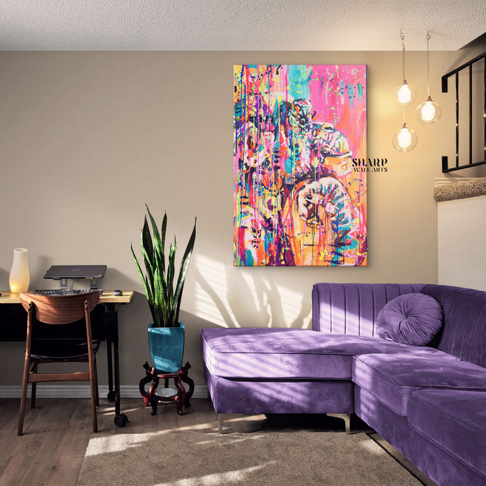Thinking Monkey Abstract Canvas Wall Art