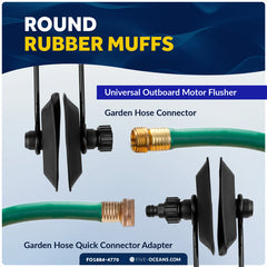 Universal Outboard Motor Flusher Rectangular Muffs & Gear Oil Pump Kit - FO1884-4770 - Five Oceans