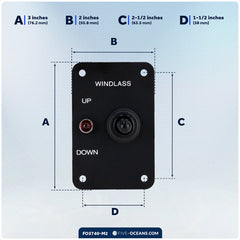Up/Down Windlass Toggle Switch, 12V, 2-Pack - FO3740-M2 - Five Oceans