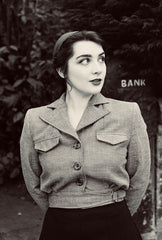 1940s Utility Buckle Jacket - Blue Wool