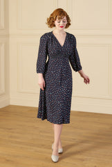 1940s Vera Tea Dress - Ocean Pearl