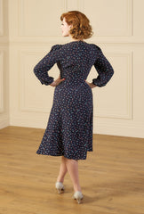 1940s Vera Tea Dress - Ocean Pearl
