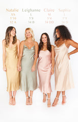 Verona Cowl Dress ~ Ivory Luxe Satin