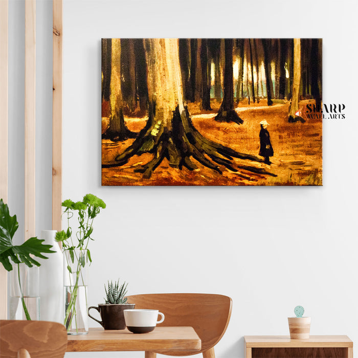 Vincent van Gogh Girl in the Woods Canvas Wall Art
