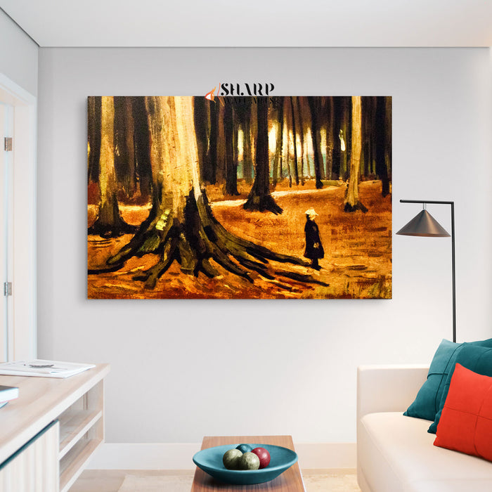 Vincent van Gogh Girl in the Woods Canvas Wall Art