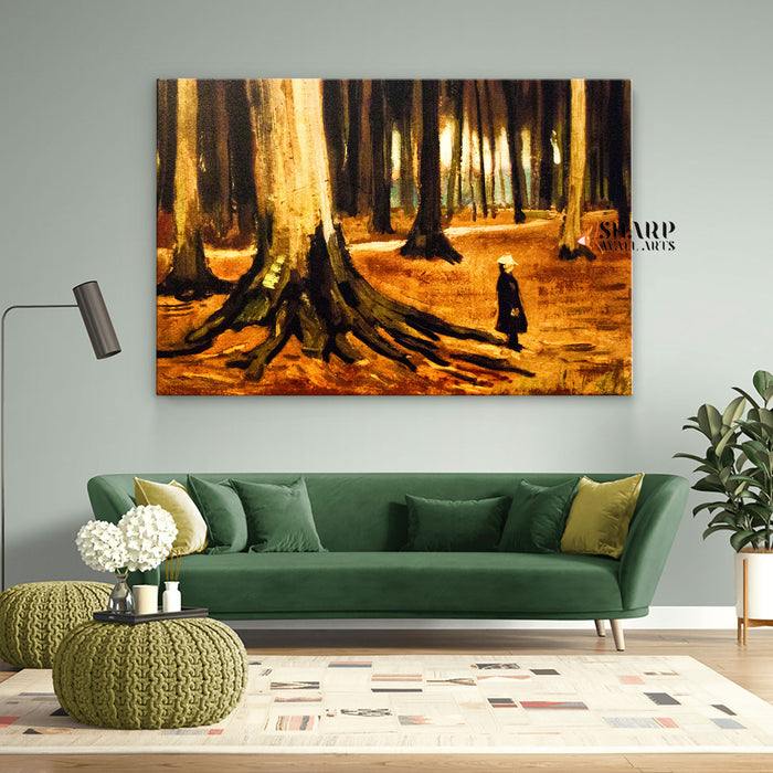 Vincent van Gogh Girl in the Woods Canvas Wall Art
