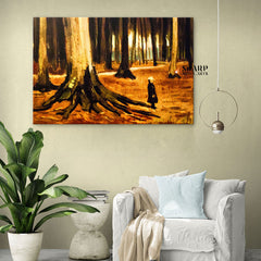 Vincent van Gogh Girl in the Woods Canvas Wall Art