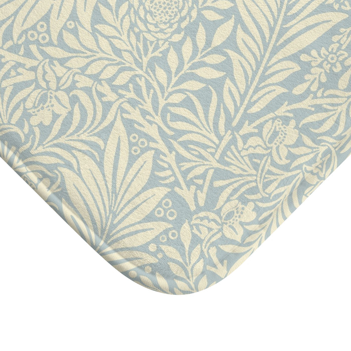 William Morris Bath Mat Larkspur Soft Blue Cream