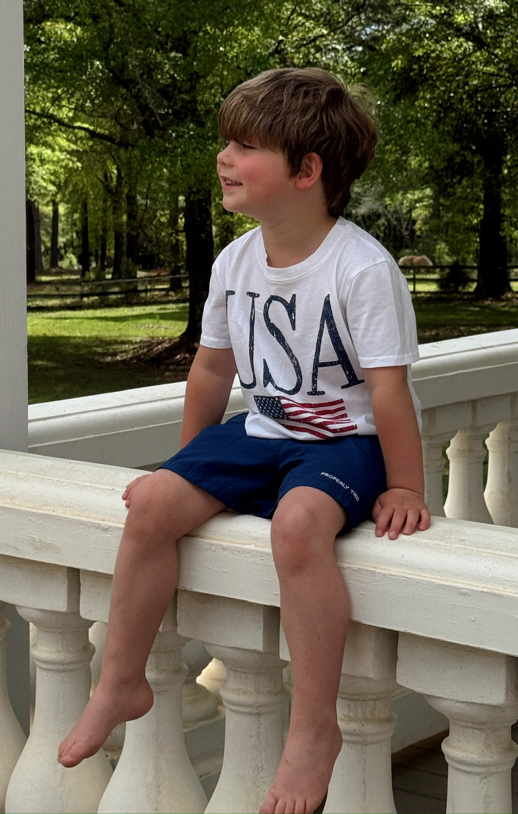 Little Travis Tee ~ USA Flag Graphic