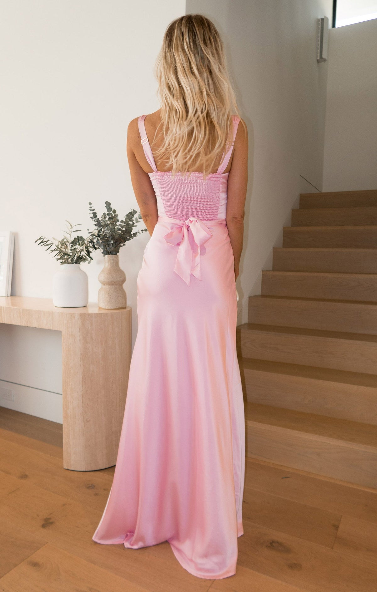 Lana Maxi Dress ~ Light Pink Luxe Satin