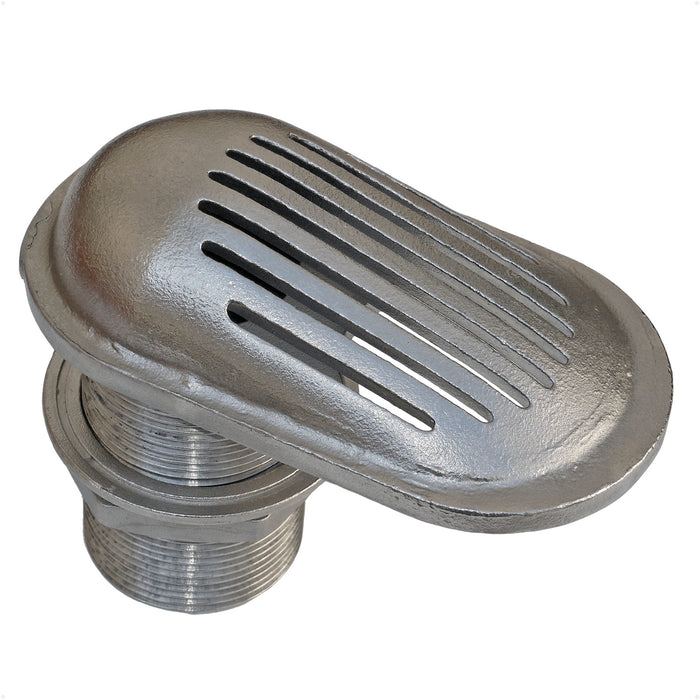 1-1/2" I.D. Threaded Thru-Hull Fitting Intake Strainer, AISI316 Stainless Steel - FO1646 - Five Oceans