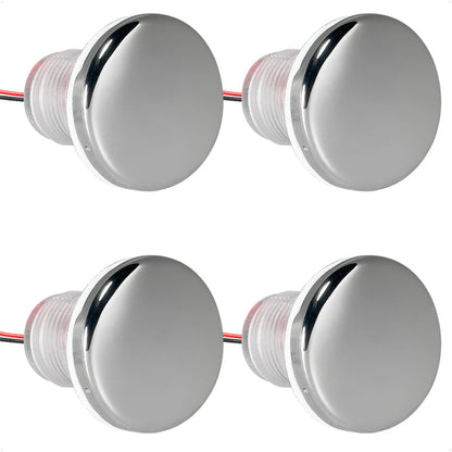 1-5/16" Round LED Thru-Hull Livewell / Courtesy Light, Blue 3LM, 12V, 4-Pack - FO4834 - Five Oceans