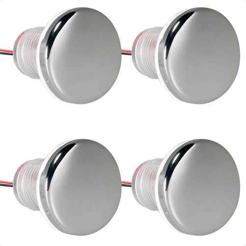 1-5/16" Round LED Thru-Hull Livewell / Courtesy Light, Blue 3LM, 12V, 4-Pack - FO4834 - Five Oceans