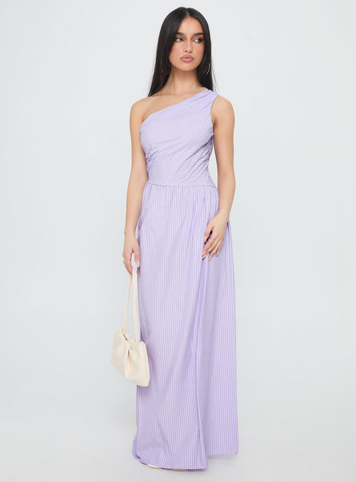 Allicia One Shoulder Maxi Dress Purple