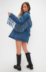 Sierra Fringe Jacket ~ Blue Indigo