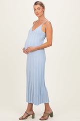 Sky Rib Knit Sleeveless Maternity Maxi Dress