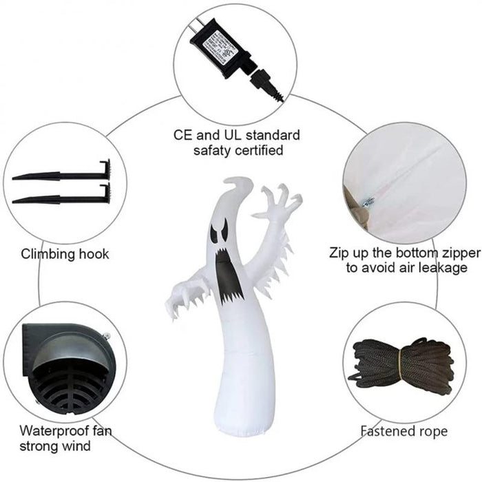 12FT Color Changing LED Inflatable Ghost - The Official Strange & Creepy Store!