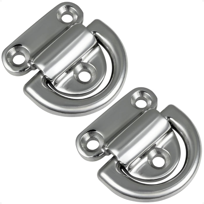1/4" Folding Pad Eye, AISI316 Stainless Steel, 2-Pack