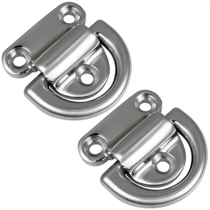 1/4" Folding Pad Eye, AISI316 Stainless Steel, 2-Pack