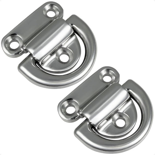 1/4" Folding Pad Eye, AISI316 Stainless Steel, 2-Pack