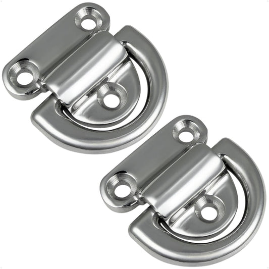 1/4" Folding Pad Eye, AISI316 Stainless Steel, 2-Pack