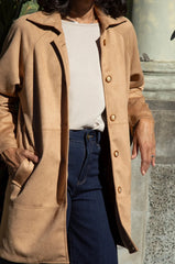 Vanessa Faux Suede Coat Taupe