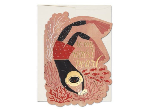 Pearl Diver Valentine's Day greeting card