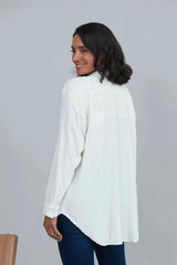 Wendy Long Sleeve Collared Shirt Ivory