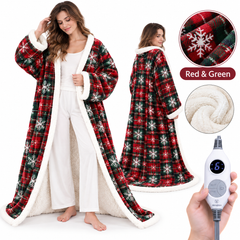 🔥 Cozy Wearable Heated Blanket with Foot Pocket | Sherpa-Lined Comfort & Auto Shut-Off 🔥