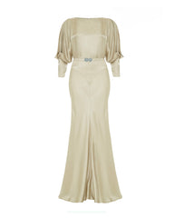 1930s Siren Evening Gown - Oyster Satin