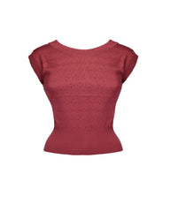 1950s Scoop Neck Knitted Top - Rose