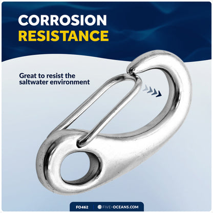 2-3/4" Spring Gate Snap Hook, AISI316 Stainless Steel - FO462 - Five Oceans