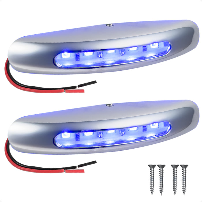 3" LED Surface-Mount Courtesy Light, Blue, 12V, 2-Pack - FO4874 - Five Oceans