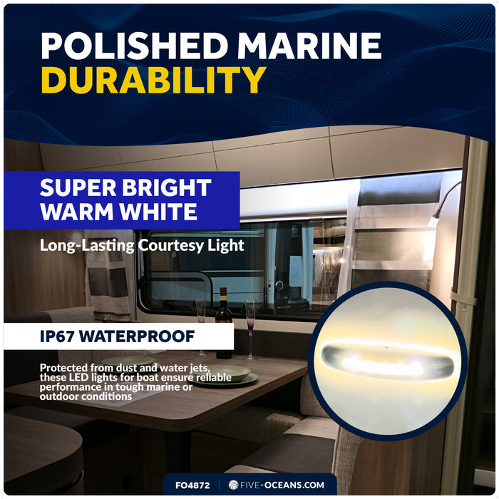 3" LED Surface-Mount Courtesy Light, Warm White, 12V, 2-Pack - FO4872 - Five Oceans