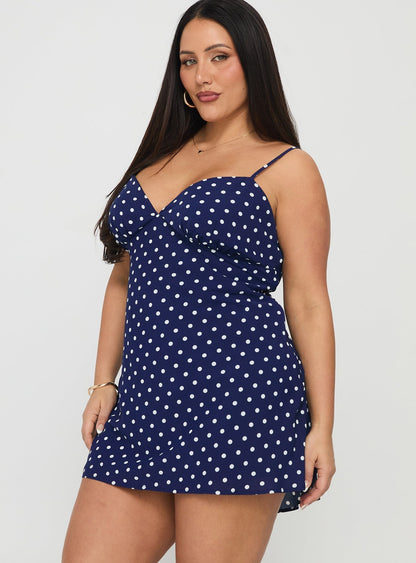 Chara Mini Dress Navy Curve