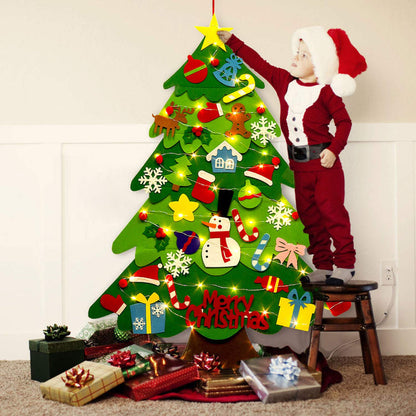 32PCS DIY Felt LED String Lights Christmas Tree