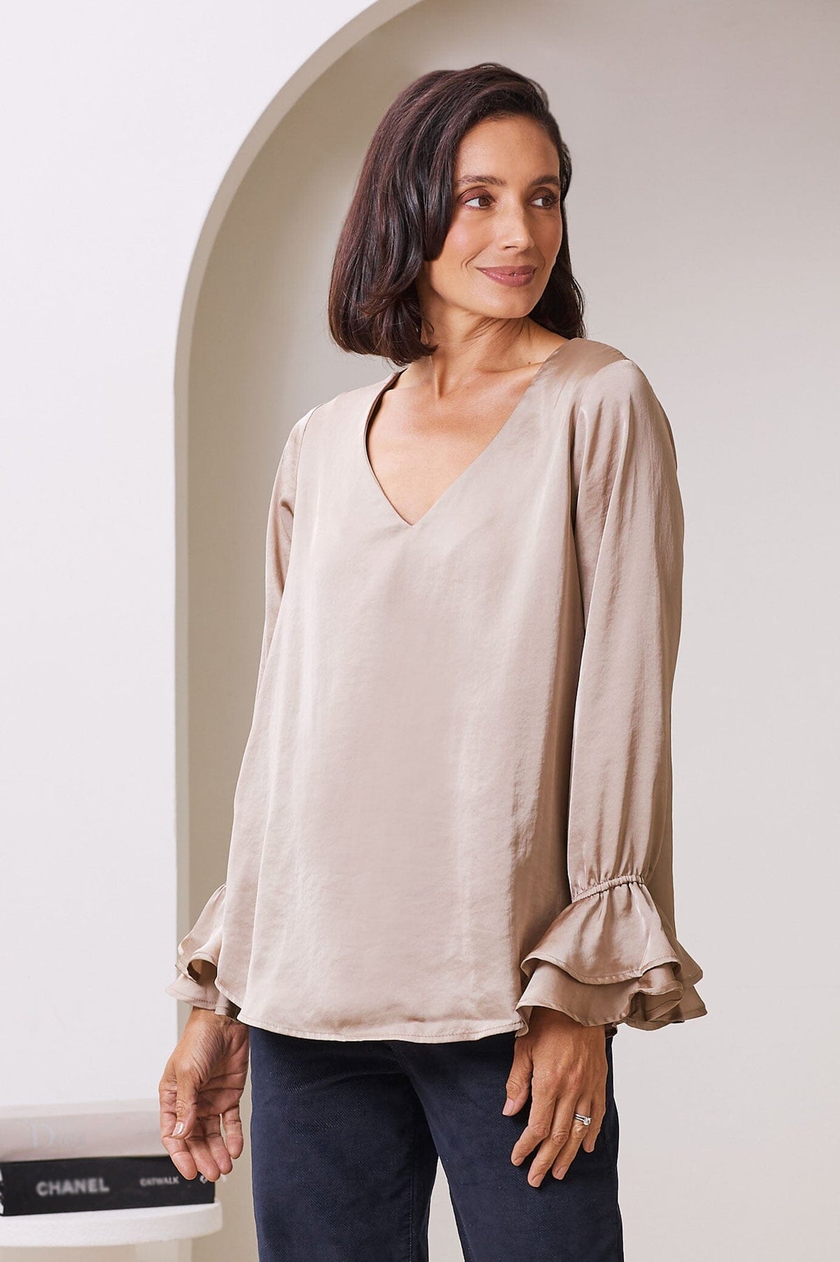 Lola Long Sleeve Top Almond