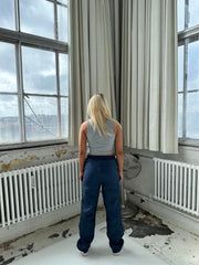 Matilde W linen pants - Navy