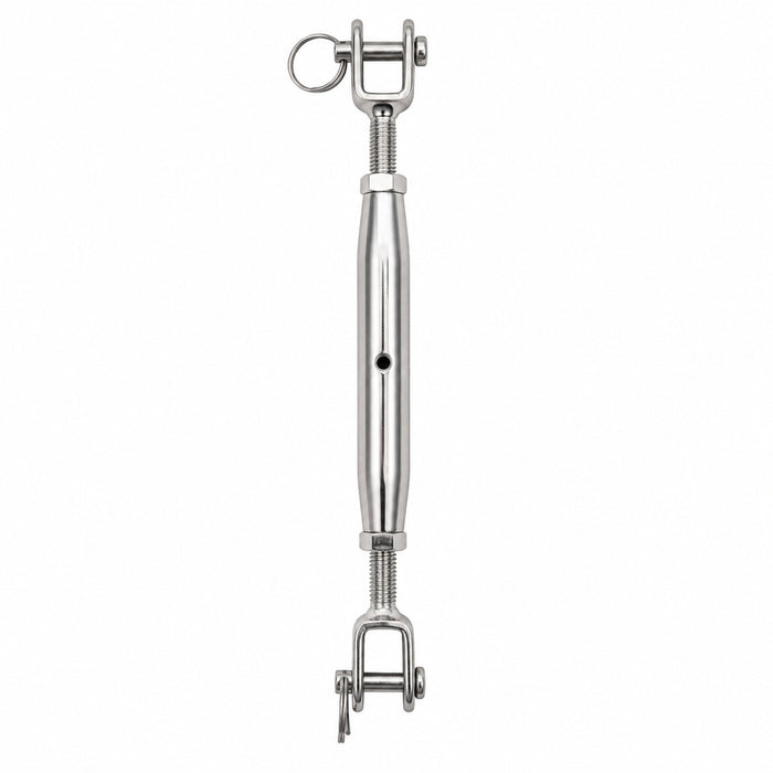 3/8" x 5" (M10 x 127 mm) Jaw & Jaw Turnbuckle, Closed Body, 316 Stainless Steel