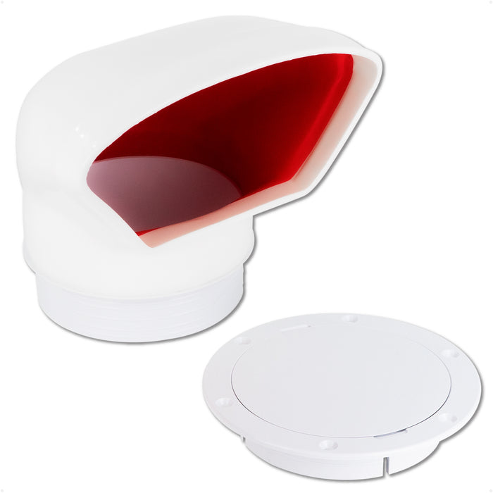 4" Cowl Vent with Snap-On Deck Plate & Cover - FO89 - Five Oceans