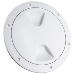 4" Deck Plate, Round, White - FO296 - Five Oceans