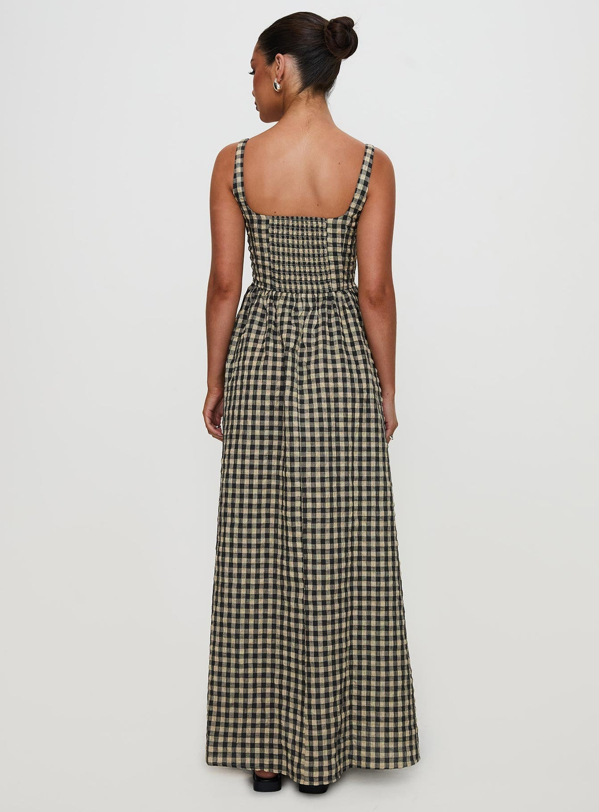 Cartmel Check Maxi Dress Black / Cream