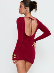 Corynn Long Sleeve Mini Dress Plum