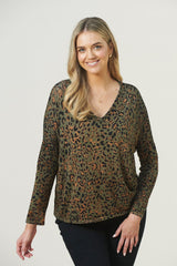 Rana Animal Print Jumper Olive
