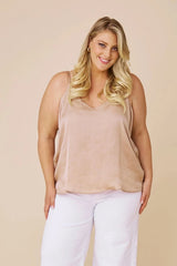 Ana Reversible Neckline Camisole Top Espresso