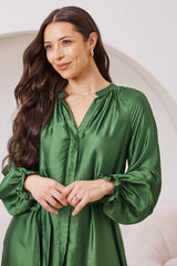 Sierra Long Sleeve Dress Emerald